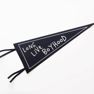 Black  'Long Live Boyhood' Pennant flag